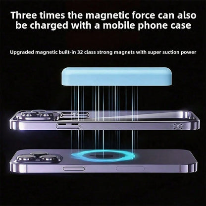 Compact Black 5000mAh Magnetic Wireless Charger, 15W Magnetic Wireless Charging Plus 22.5W USB-C Charging, With LED Battery Display, Compact Everyday Design And Magnetic Hold, For 12 Through 16 Ser