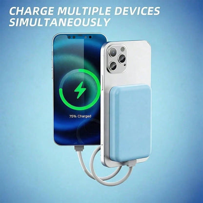Compact Black 5000mAh Magnetic Wireless Charger, 15W Magnetic Wireless Charging Plus 22.5W USB-C Charging, With LED Battery Display, Compact Everyday Design And Magnetic Hold, For 12 Through 16 Ser