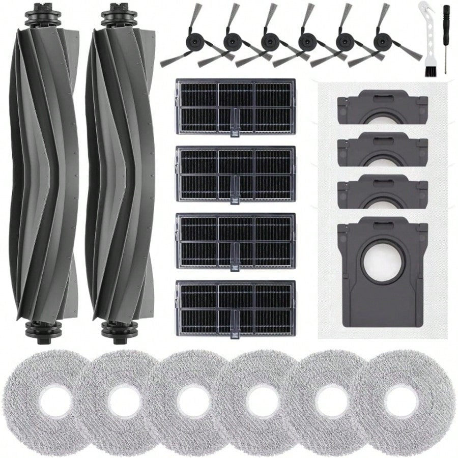 Compatible With L10s Ultra Gen 3, L50 Ultra AE, X40 Ultra Complete, L40 Ultra, Mova P50/P70 Pro Ultra Robot Vacuum, 2 Main Brushes, 4 Filters, 6 Side Brushes, 6 Mop Pads, 4 Dust Bags, 2 Tools