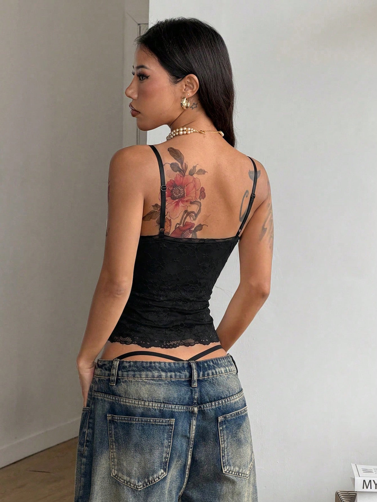 Coolane Women's Spring/Summer Casual Boho Vacation Beach Outfits Y2K Chic Gyaru Lace Stretchy White Slim Fit Tank Tops
