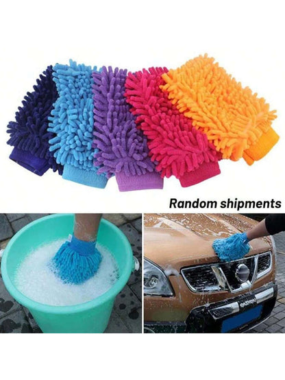 Coral Fleece Car Wash Gloves, Car Duster, Windshield Wiper, Car Cleaning Accessories