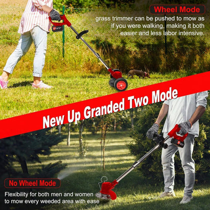 Cordless Weeder, Battery Powered Mower, 3 In 1 Rechargeable Electric Lawn Trimmer, Lawn Trimming Tool, Garden Styling Tool, Tree Trimmer For Lawn Garden Yard Weeder, Trimmer, Saw