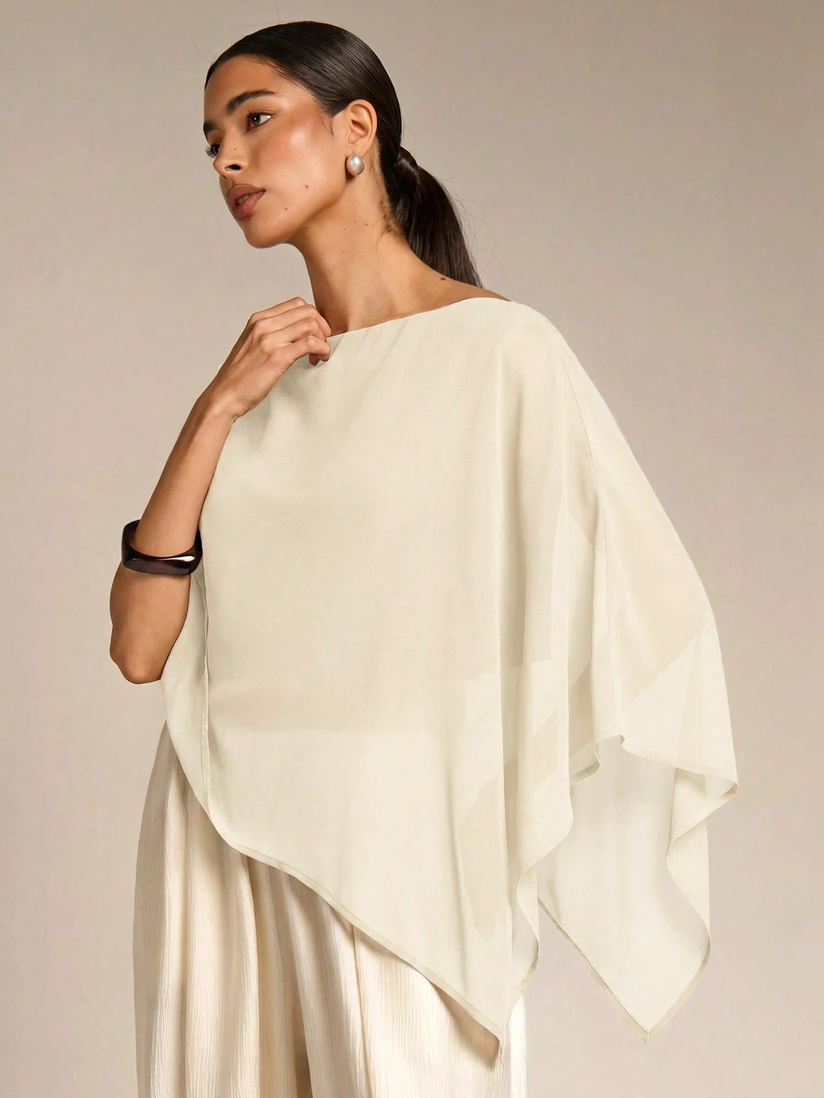 COSMINA Solid Color Casual Versatile Daily Asymmetrical Hem Blouse, Summer Sun Protection, Shawl Collar Blouse, Summer, Versatile