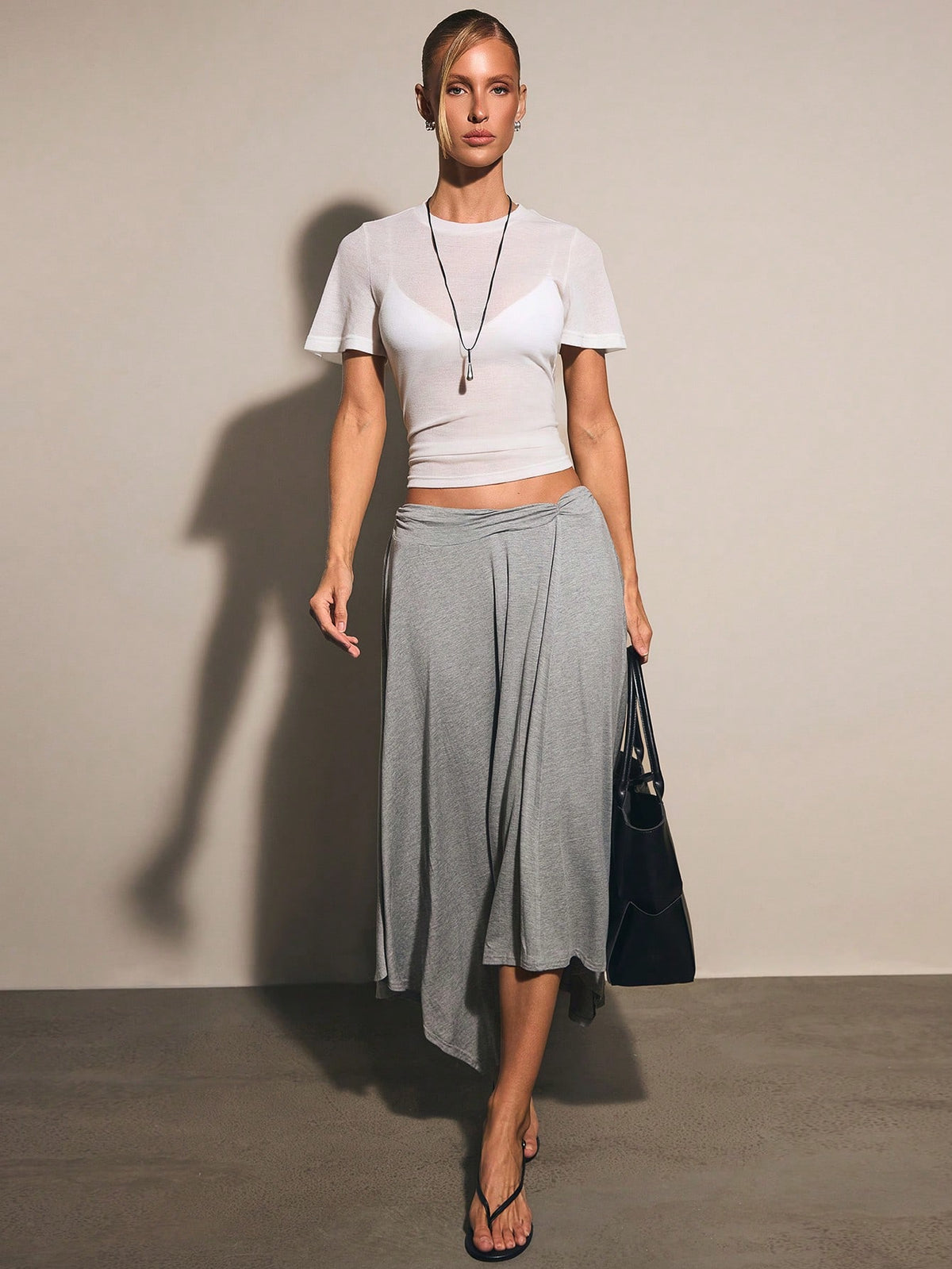 COSMINA Women's Casual Elegant Asymmetrical Skirt/Peplum/ Skirt City Break Grey Autumn/ Vacation Vacation