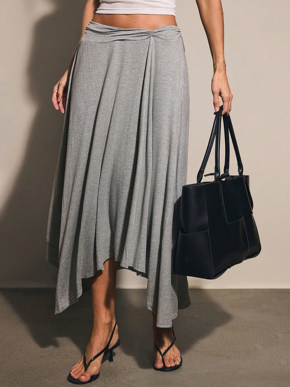COSMINA Women's Casual Elegant Asymmetrical Skirt/Peplum/ Skirt City Break Grey Autumn/ Vacation Vacation