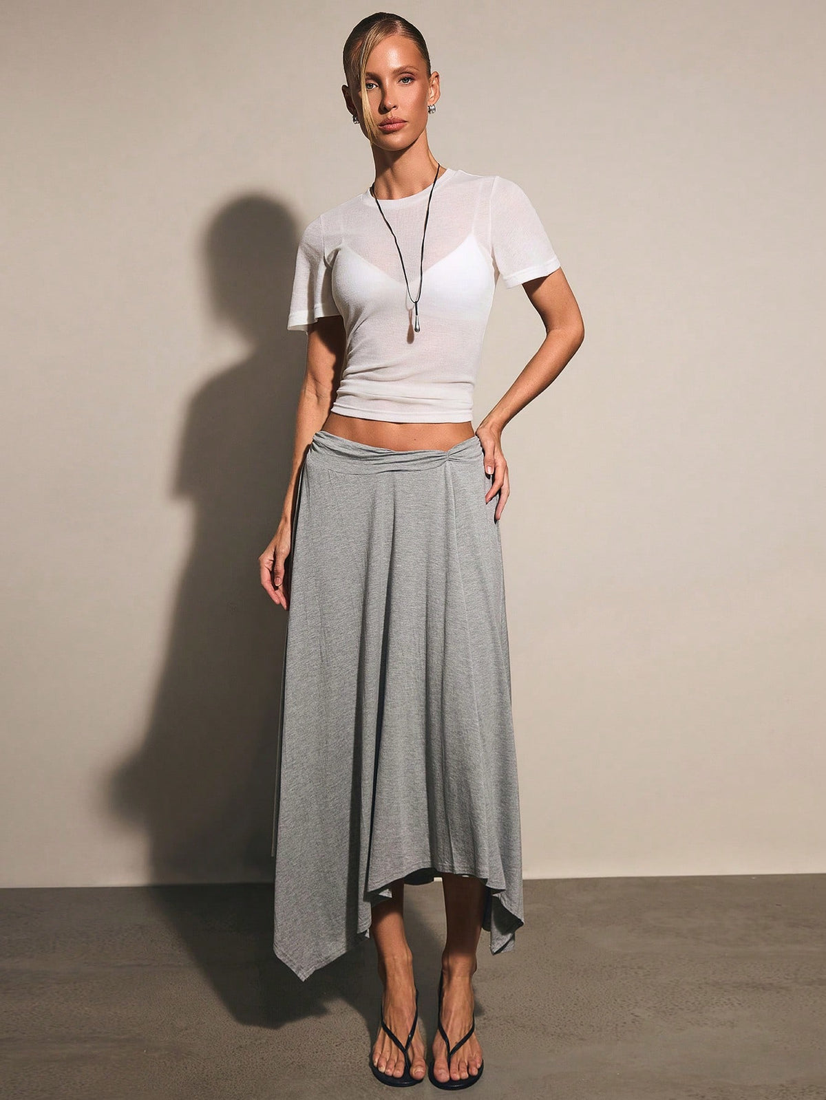 COSMINA Women's Casual Elegant Asymmetrical Skirt/Peplum/ Skirt City Break Grey Autumn/ Vacation Vacation