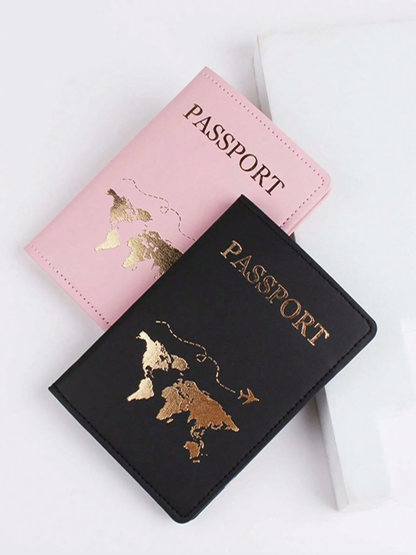 Couple Travel Passport Holder, PU Passport Wallet, Lightweight Fashion Travel Accessory, Suitable For Honeymoon And Business Travel