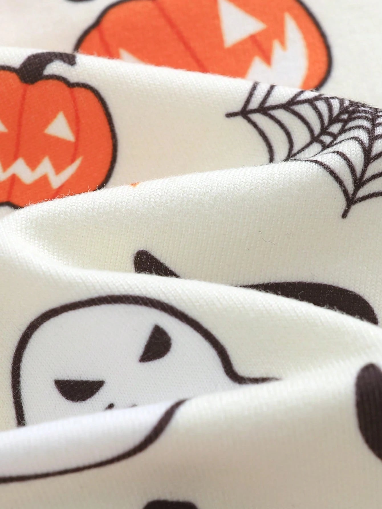 Cozy Pixies Baby Boy Snug Fit Pajama Set, Cartoon Pumpkin Halloween Ghost Glow-In-The-Dark Pattern, Soft Knit Crew Neck Long Sleeve Pullover Top And Elastic Waist Long Pants