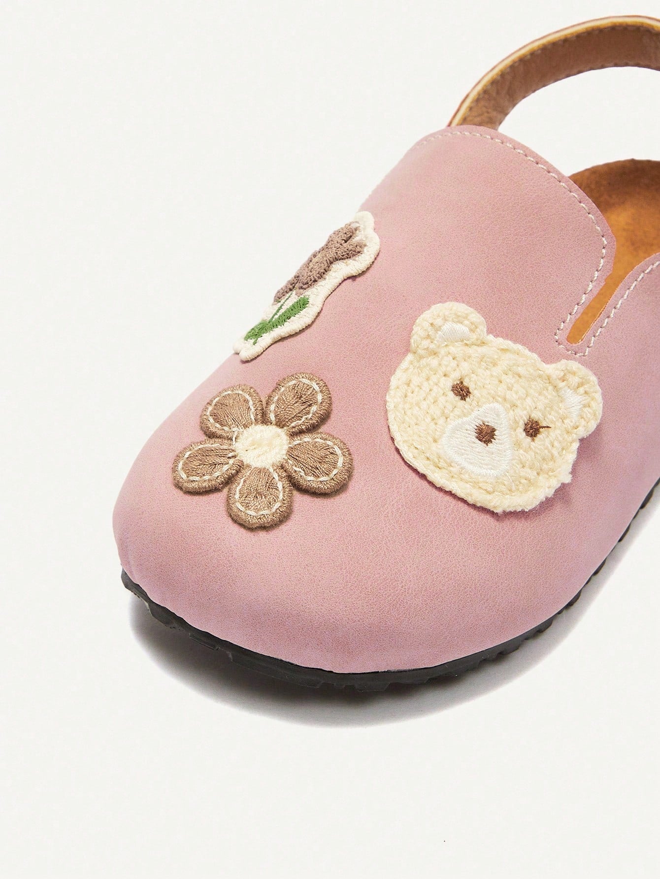 Cozy Pixies Cute Bear & Bow Princess Flat Sandals For Toddler Girls, Fashionable And Versatile, Suitable For Spring And Summer
