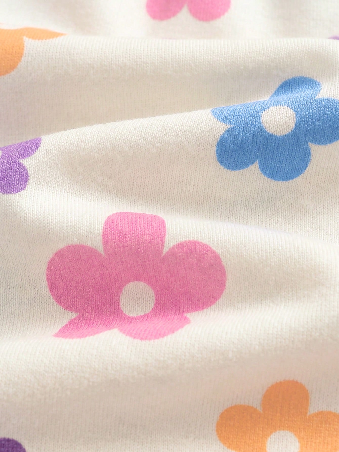 Cozy Pixies Newborn Baby Girl Floral Pattern Knit Soft Round Neck Long Sleeve Romper With Pants