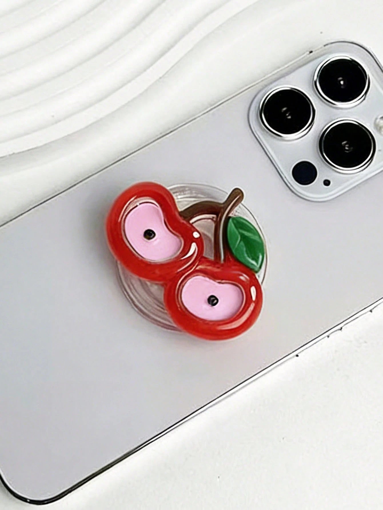 Creative Cute Strawberry, Apple, Peach, Durian Phone Holder Stickers, Classic Personalized Desktop Airbag Suitable For Telescopic Phone Holder, Pop-Up Socket Phone Holder, Phone Accessories, Phone Dec