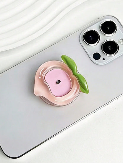 Creative Cute Strawberry, Apple, Peach, Durian Phone Holder Stickers, Classic Personalized Desktop Airbag Suitable For Telescopic Phone Holder, Pop-Up Socket Phone Holder, Phone Accessories, Phone Dec