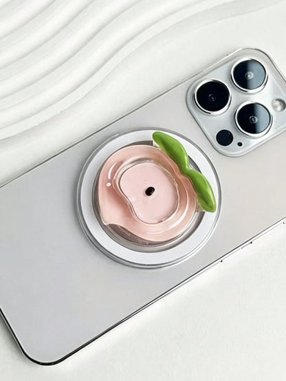 Creative Cute Strawberry, Apple, Peach, Durian Phone Holder Stickers, Classic Personalized Desktop Airbag Suitable For Telescopic Phone Holder, Pop-Up Socket Phone Holder, Phone Accessories, Phone Dec