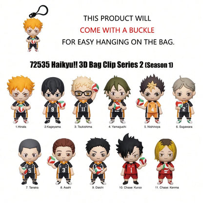 Crunchyroll Haikyuu Officially Licensed Blind Box 3D Figurine Bag Clip Charms Hinata Kageyama Tsukishima Yamaguchi Nishinoya Sugawara Backpack Decor Anime Collector Kering Gift Set OptSxxUmWQ