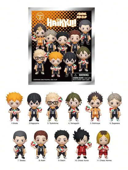 Crunchyroll Haikyuu Officially Licensed Blind Box 3D Figurine Bag Clip Charms Hinata Kageyama Tsukishima Yamaguchi Nishinoya Sugawara Backpack Decor Anime Collector Kering Gift Set OptSxxUmWQ