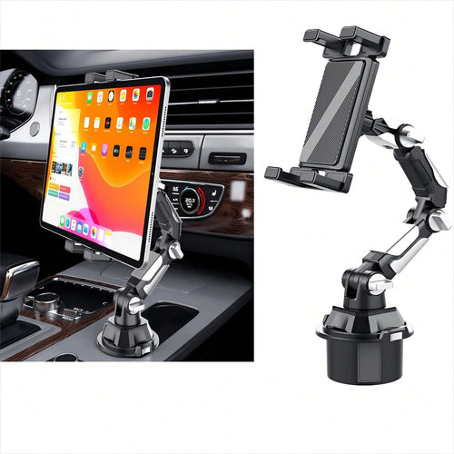 Cup Phone Tablet Mount For Car, Universal Adjustable Car Cup Phone Holder, Long Arm With 360°Rotation Cup Holder Phones Mount For Car, Compatible With Ipad And Smartphones(S258)
