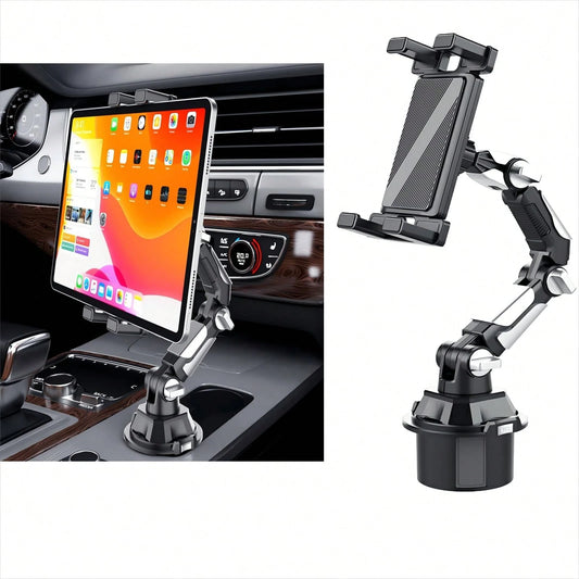 Cup Phone Tablet Mount For Car, Universal Adjustable Car Cup Phone Holder, Long Arm With 360°Rotation Cup Holder Phones Mount For Car, Compatible With Ipad And Smartphones(S258)