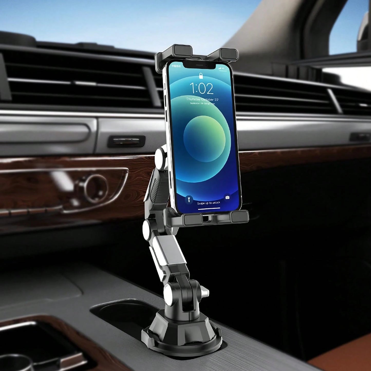 Cup Phone Tablet Mount For Car, Universal Adjustable Car Cup Phone Holder, Long Arm With 360°Rotation Cup Holder Phones Mount For Car, Compatible With Ipad And Smartphones(S258)