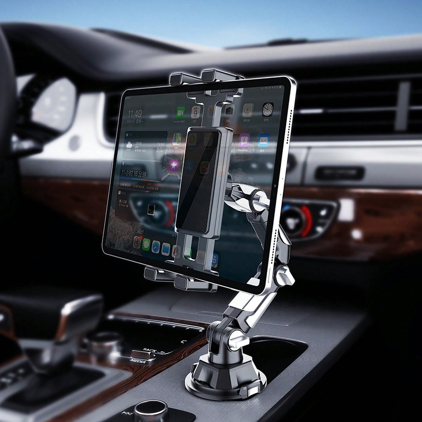 Cup Phone Tablet Mount For Car, Universal Adjustable Car Cup Phone Holder, Long Arm With 360°Rotation Cup Holder Phones Mount For Car, Compatible With Ipad And Smartphones(S258)