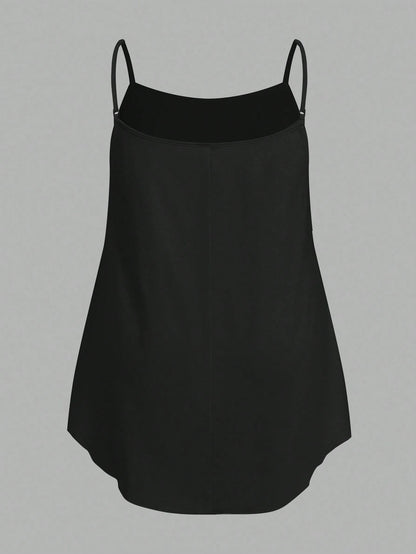 CURVE+ Women's Solid Color Casual Versatile Everyday Camisole Tank Tops 3pcs/Set Date Night Lounge Black Gray White Summer