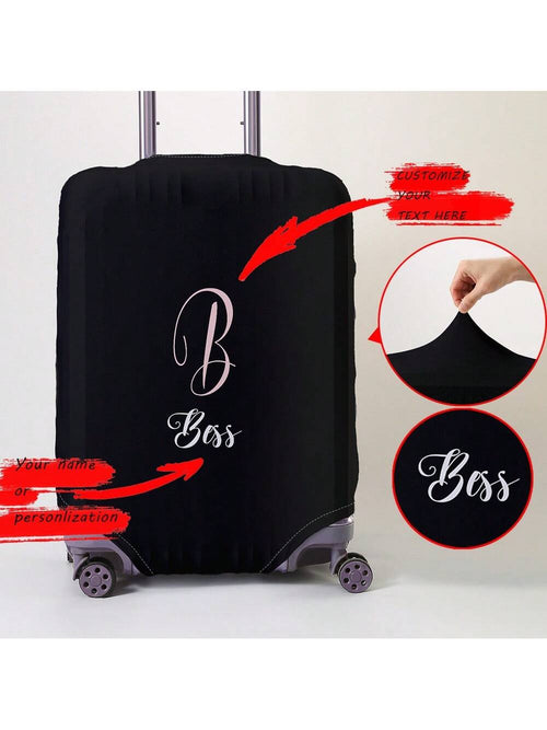 Custom 18-32" Elastic Luggage Cover, Personalized Name/ Custom Text Print, Dustproof Scratch-Resistant Travel Protector An Ideal Choice For Travel