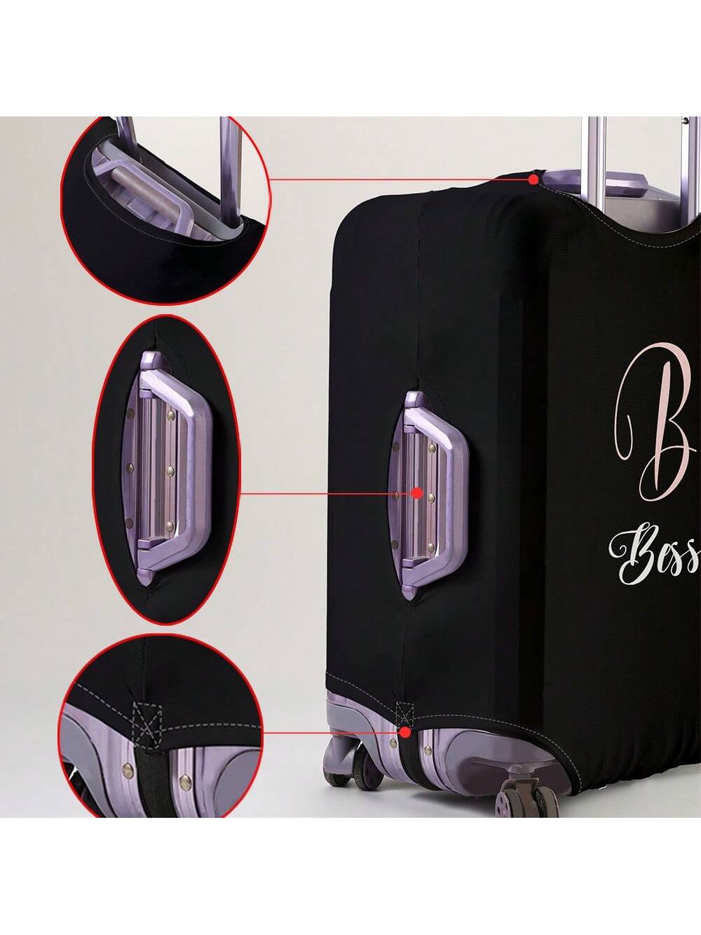 Custom 18-32" Elastic Luggage Cover, Personalized Name/ Custom Text Print, Dustproof Scratch-Resistant Travel Protector An Ideal Choice For Travel
