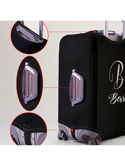 Custom 18-32" Elastic Luggage Cover, Personalized Name/ Custom Text Print, Dustproof Scratch-Resistant Travel Protector An Ideal Choice For Travel