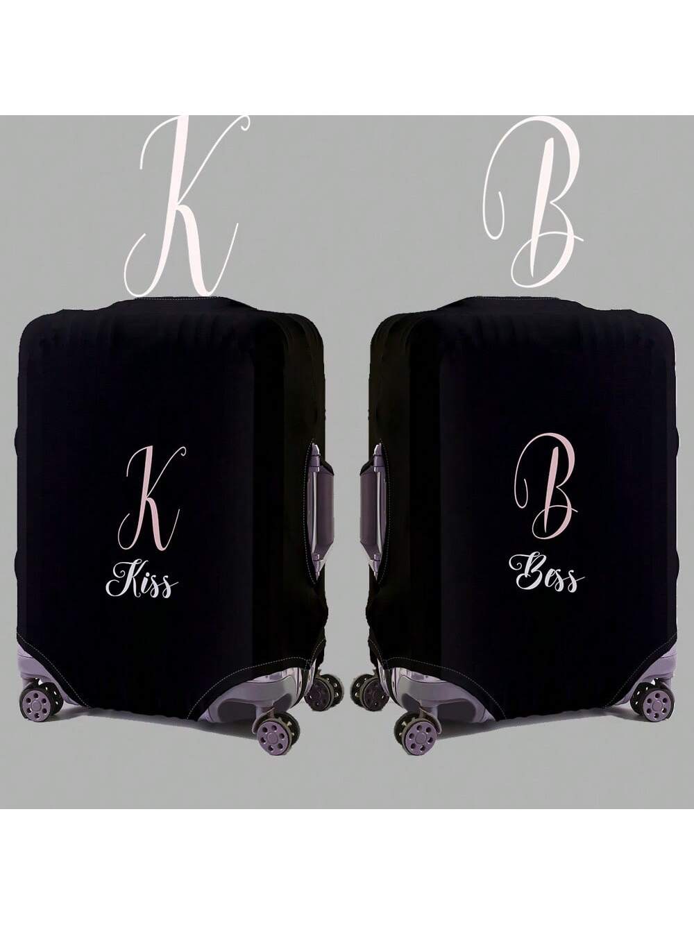 Custom 18-32" Elastic Luggage Cover, Personalized Name/ Custom Text Print, Dustproof Scratch-Resistant Travel Protector An Ideal Choice For Travel