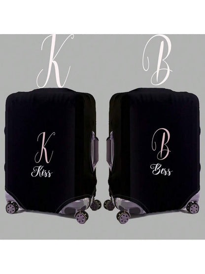 Custom 18-32" Elastic Luggage Cover, Personalized Name/ Custom Text Print, Dustproof Scratch-Resistant Travel Protector An Ideal Choice For Travel