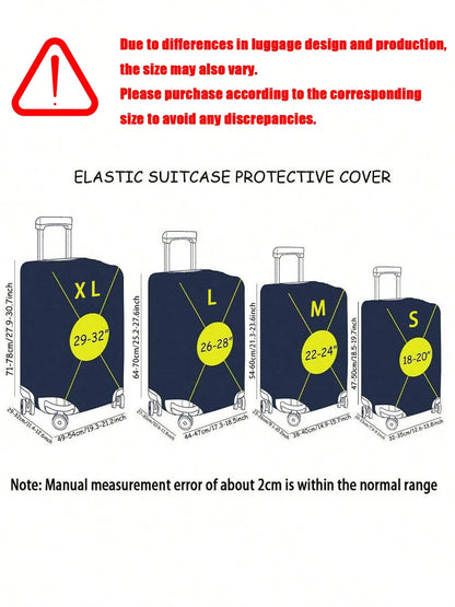 Custom 18-32" Elastic Luggage Cover, Personalized Name/ Custom Text Print, Dustproof Scratch-Resistant Travel Protector An Ideal Choice For Travel