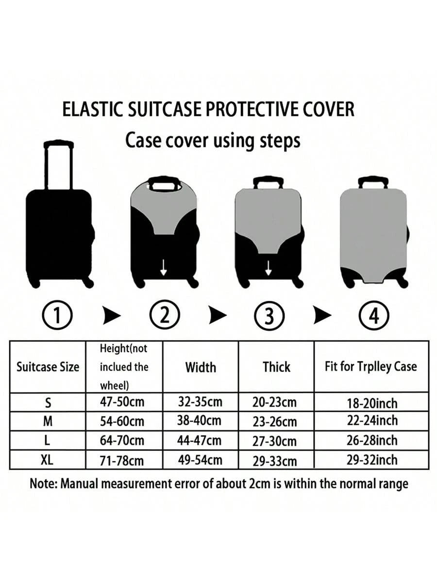 Custom 18-32" Elastic Luggage Cover, Personalized Name/ Custom Text Print, Dustproof Scratch-Resistant Travel Protector An Ideal Choice For Travel