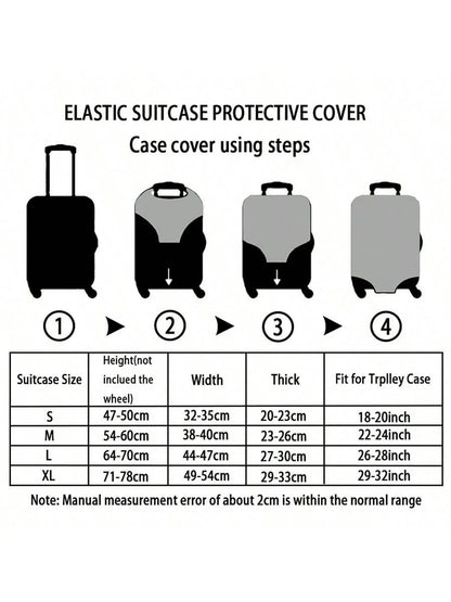 Custom 18-32" Elastic Luggage Cover, Personalized Name/ Custom Text Print, Dustproof Scratch-Resistant Travel Protector An Ideal Choice For Travel