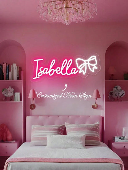 Custom Neon Signs, Neon Sign Customizable For Wall Decor, Personalized Neon Sign For Wedding, Birthday Party, Bedroom, Bar, Salon, Business Shop, Name Logo, Led Sign, Halloween, Christmas Gifts, Roman