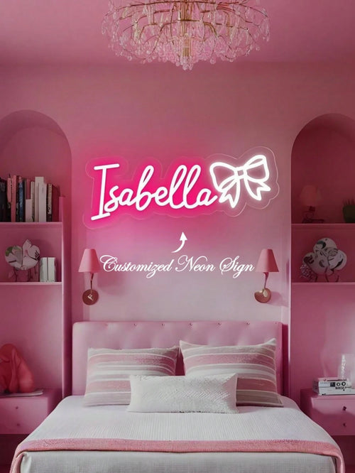 Custom Neon Signs, Neon Sign Customizable For Wall Decor, Personalized Neon Sign For Wedding, Birthday Party, Bedroom, Bar, Salon, Business Shop, Name Logo, Led Sign, Halloween, Christmas Gifts, Roman