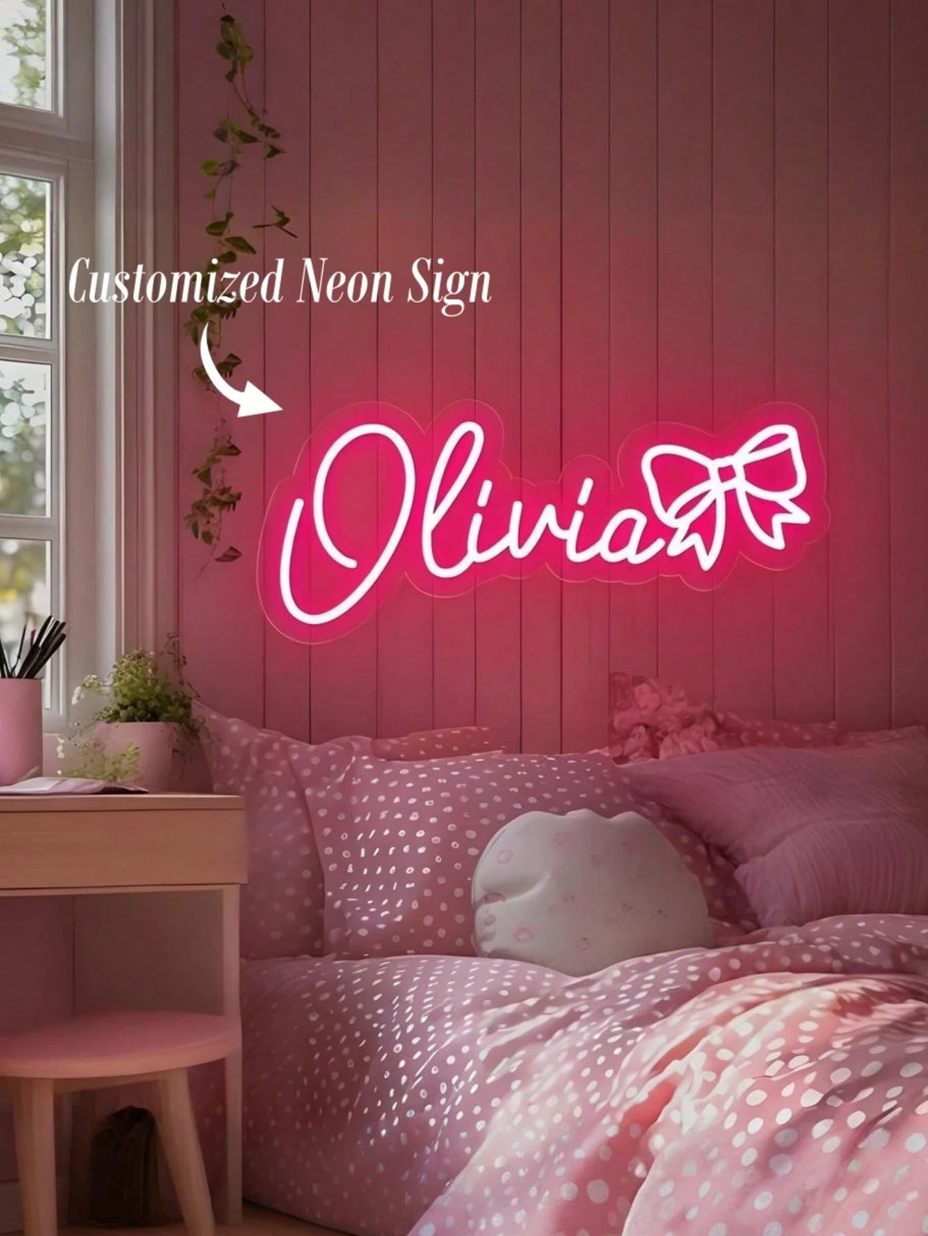 Custom Neon Signs, Neon Sign Customizable For Wall Decor, Personalized Neon Sign For Wedding, Birthday Party, Bedroom, Bar, Salon, Business Shop, Name Logo, Led Sign, Halloween, Christmas Gifts, Roman