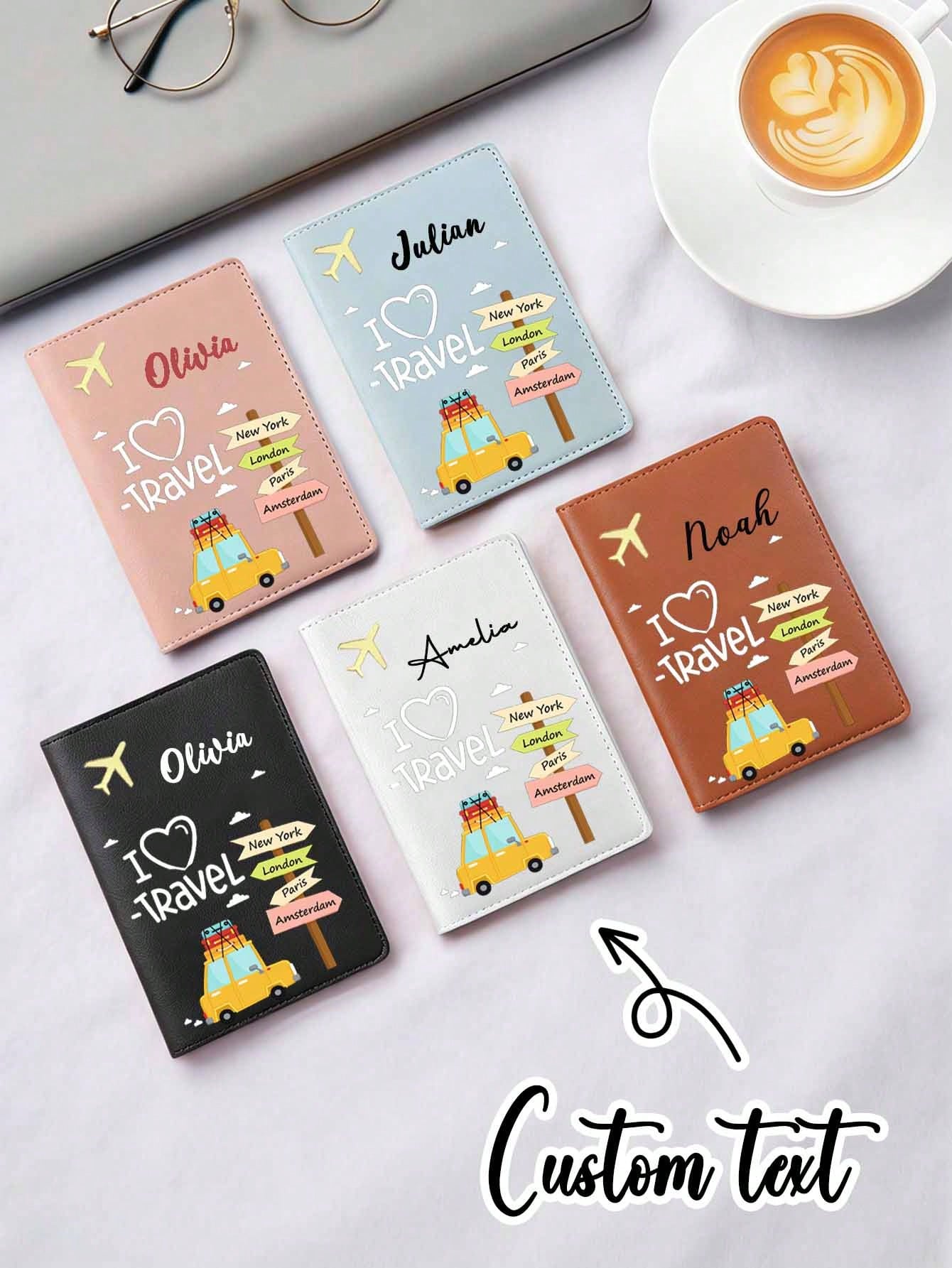 Customizable Passport Cover, Personalized Passport Holder, Passport Wallet, Daily Travel Essential Gift, Multi-Functional Large Capacity Foldable Practical Minimalist Cute Vacation Style, Available In