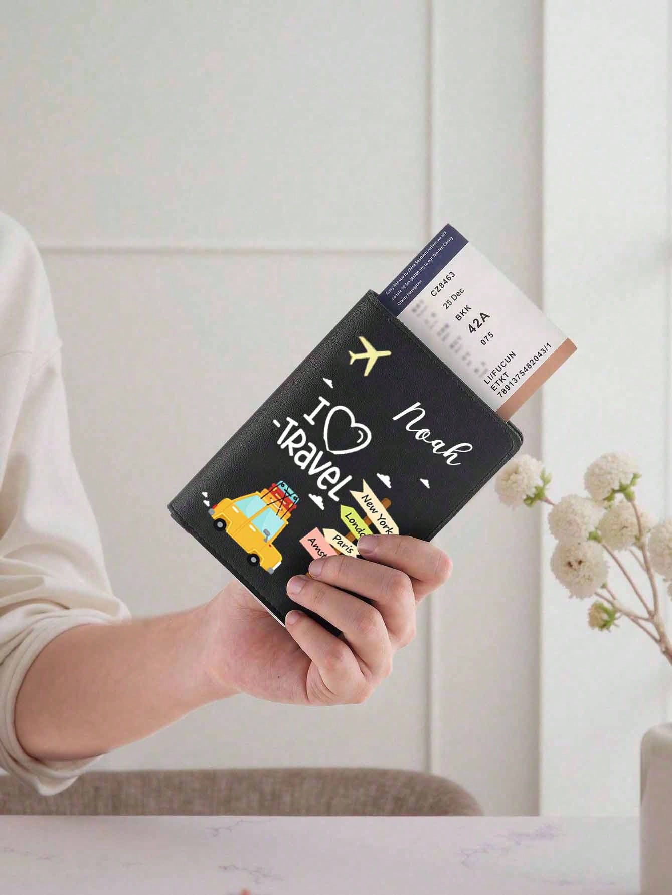 Customizable Passport Cover, Personalized Passport Holder, Passport Wallet, Daily Travel Essential Gift, Multi-Functional Large Capacity Foldable Practical Minimalist Cute Vacation Style, Available In