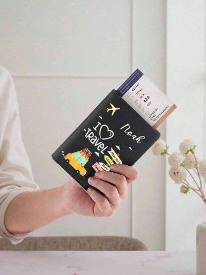 Customizable Passport Cover, Personalized Passport Holder, Passport Wallet, Daily Travel Essential Gift, Multi-Functional Large Capacity Foldable Practical Minimalist Cute Vacation Style, Available In