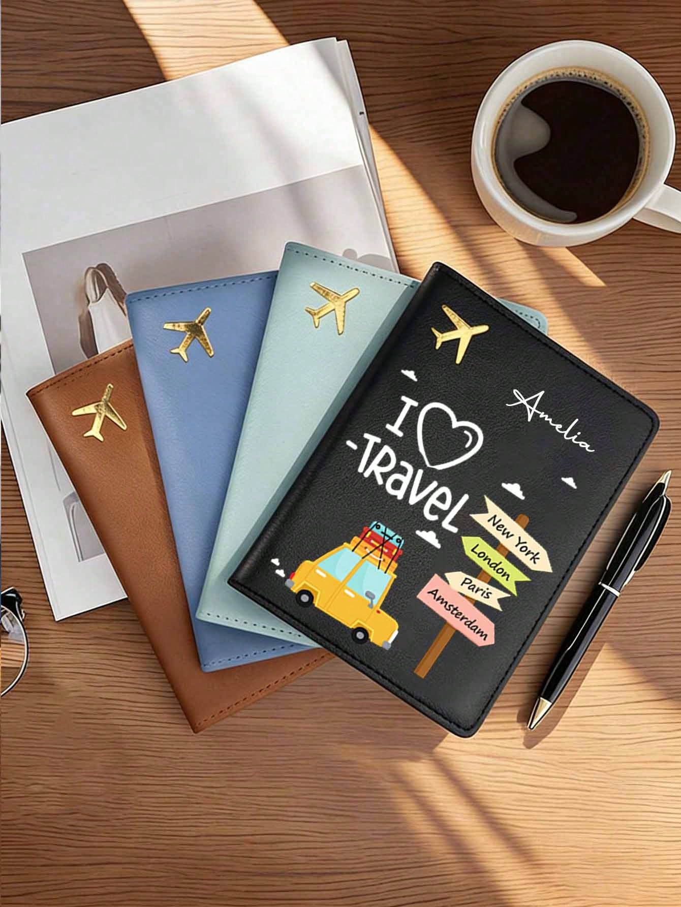 Customizable Passport Cover, Personalized Passport Holder, Passport Wallet, Daily Travel Essential Gift, Multi-Functional Large Capacity Foldable Practical Minimalist Cute Vacation Style, Available In