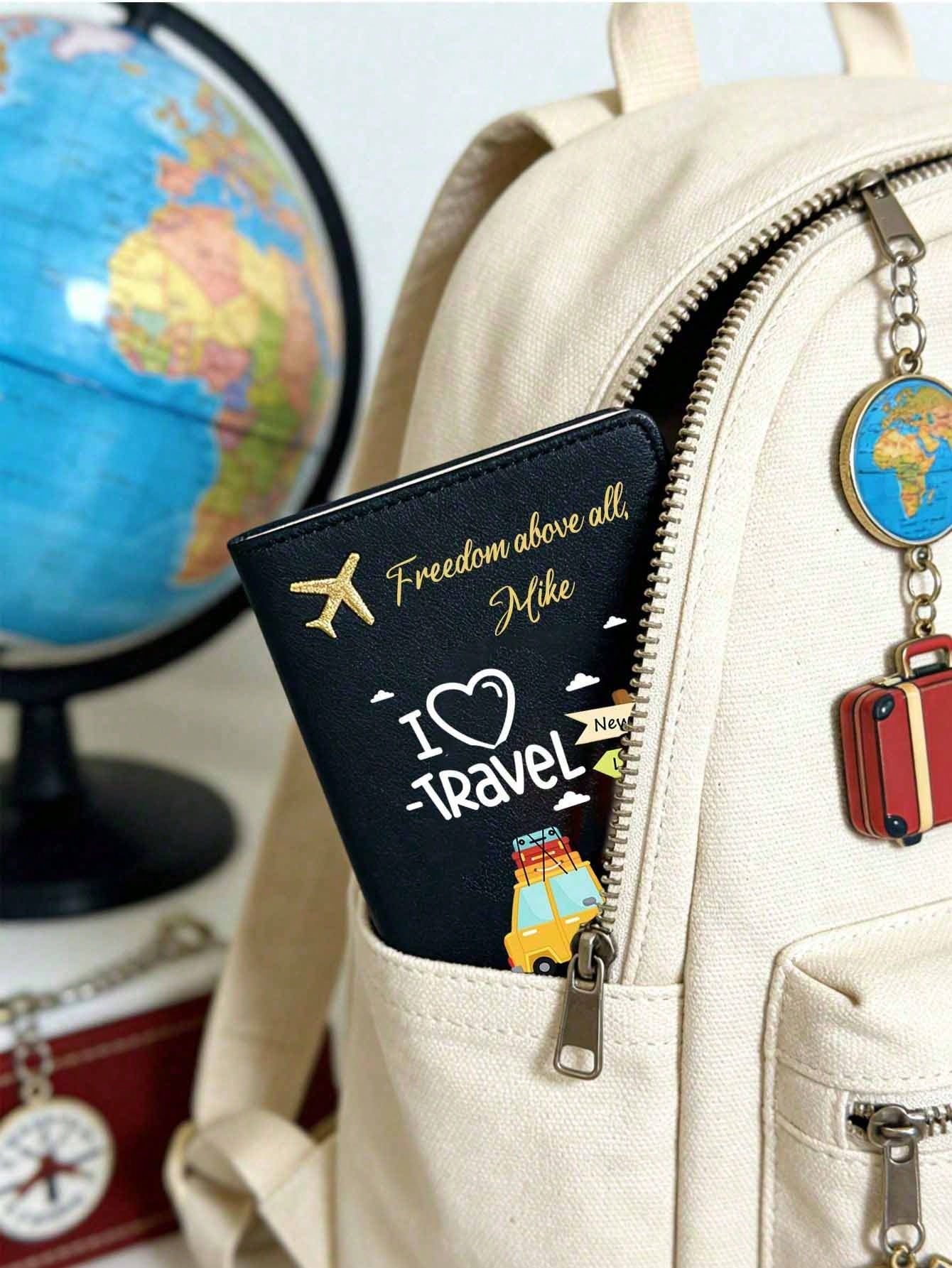 Customizable Passport Cover, Personalized Passport Holder, Passport Wallet, Daily Travel Essential Gift, Multi-Functional Large Capacity Foldable Practical Minimalist Cute Vacation Style, Available In