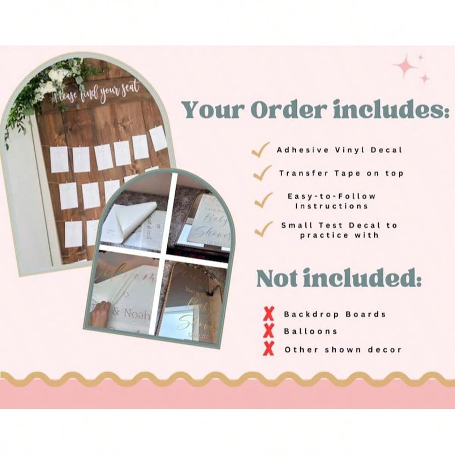 Customizable Wedding Mirror Decals- Personalized Date And Name, Elegant White Wedding Stickers, Suitable For Bridal Shower, Birthday, Housewarming, Wedding Decoration, Valentine's Day, Mirror Selfie
