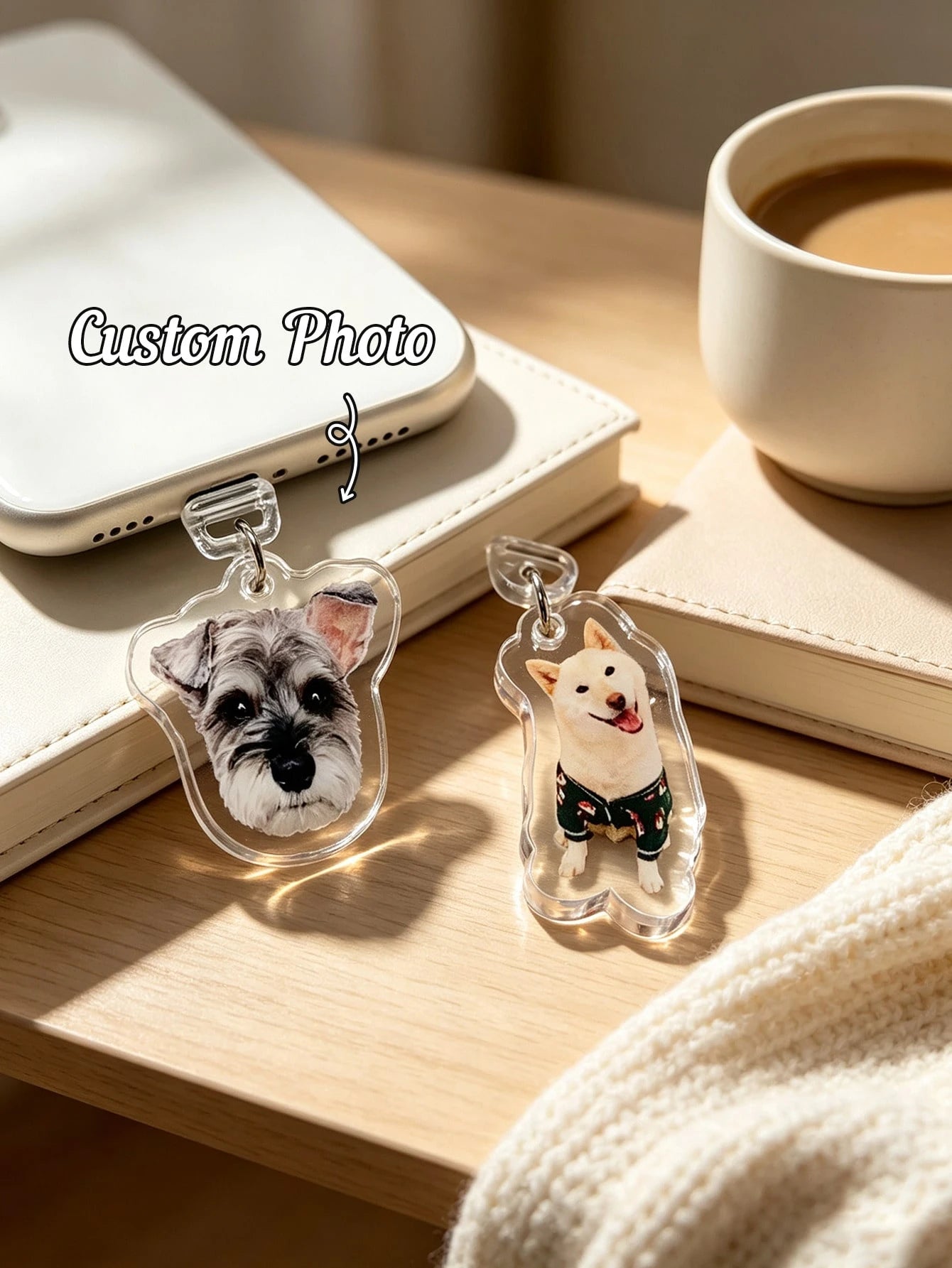Customized Kindle Photo Charm, Personalized Cute Pet Phone Charm, USB Charm, Mini USB Dust Plug, Kindle Accessories, Bookworm Gift, Housewarming Gift, Mother's Day Gift, Father's Day Gift, Gift For Mo