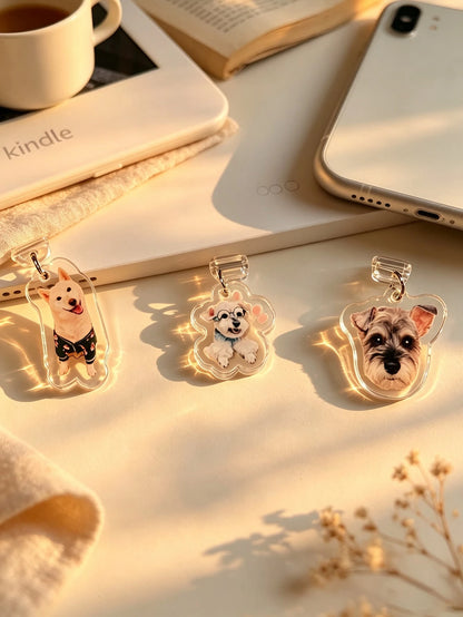Customized Kindle Photo Charm, Personalized Cute Pet Phone Charm, USB Charm, Mini USB Dust Plug, Kindle Accessories, Bookworm Gift, Housewarming Gift, Mother's Day Gift, Father's Day Gift, Gift For Mo