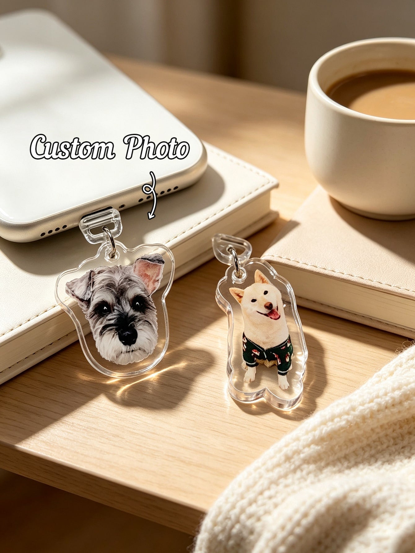 Customized Kindle Photo Charm, Personalized Cute Pet Phone Charm, USB Charm, Mini USB Dust Plug, Kindle Accessories, Bookworm Gift, Housewarming Gift, Mother's Day Gift, Father's Day Gift, Gift For Mo