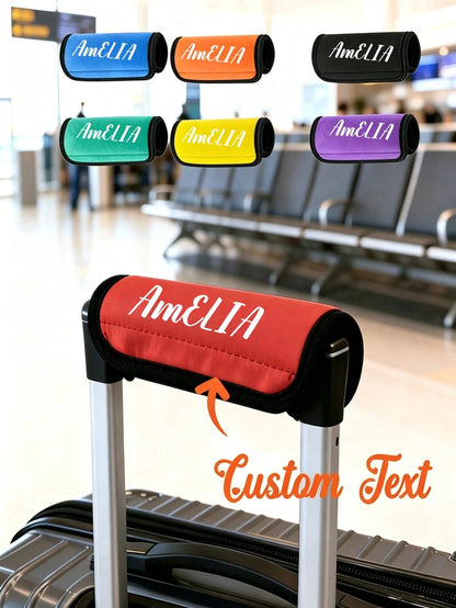 Customized Name Luggage Handle Cover, Personalized Heat Transfer Text Luggage Handle Cover, Personalized Luggage Handle Cover, Multi-Functional