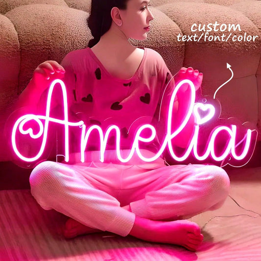 Customized Neon Light Wall Decor, Dimmable USB Neon Light, Bedroom Decor Neon Light, Wedding Birthday Party Christmas Valentine's Day Personalized Neon Light