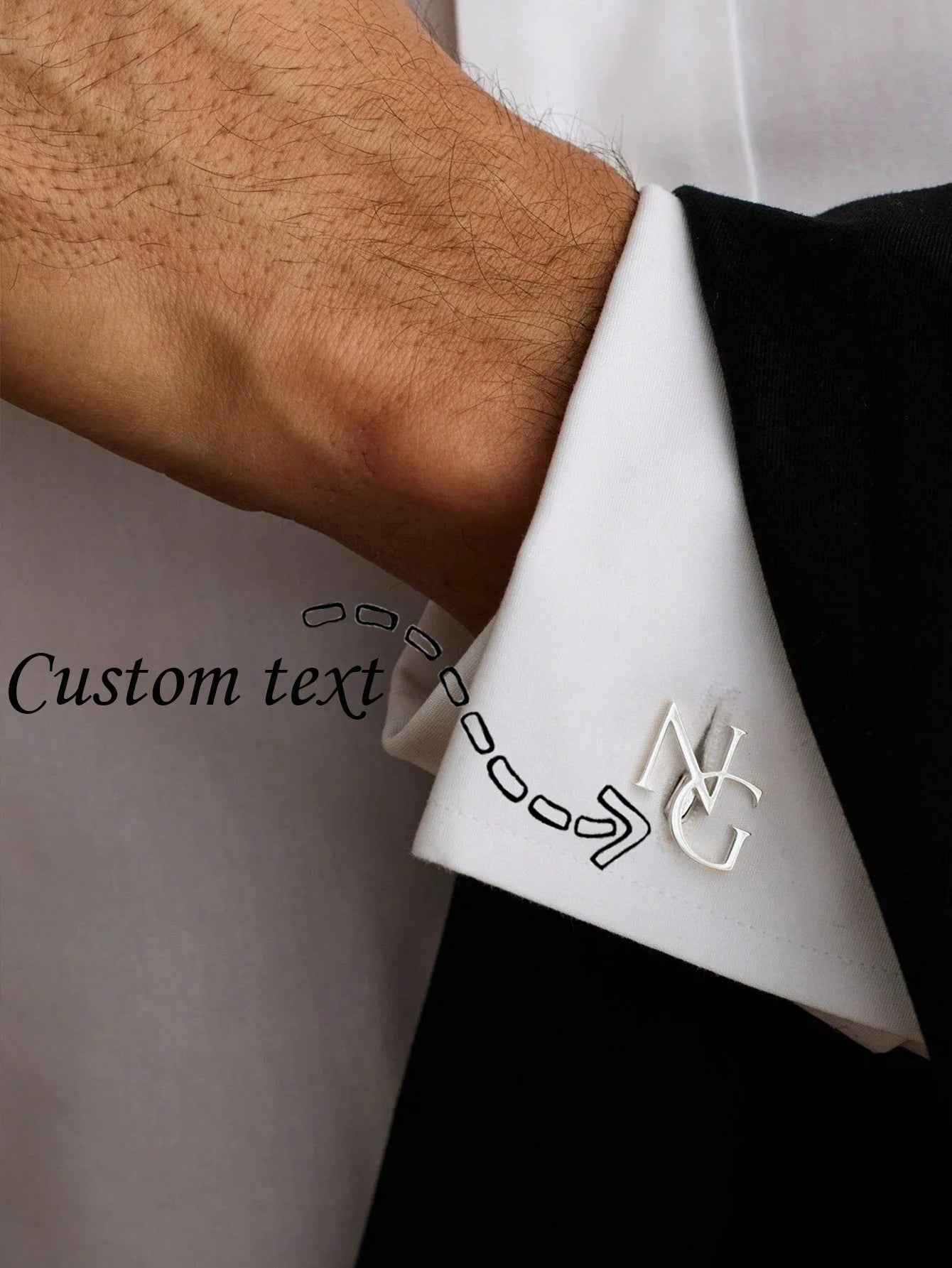 Customized Personalized, Groomsmen Wedding Cufflinks, Initial Cufflinks- Father's Day Gift, Brother's Gift, Stainless Steel, Graduation Ceremony, Millennium, Fashionable, Unisex, Casual, Unique, Fore