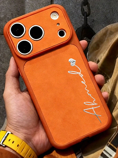 [Customized] Personalized Luxury DIY Textured Artificial Leather Phone Case, Suitable For IPhone 17 Pro Max, 17, 16, 15, 14, 13 Pro Max Plus, Lens Protection Back Cover