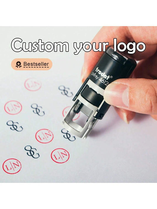 Customized Self-Inking Stamp, Small Logo Stamp, Mini Logo Stamp, Coffee Card Stamp, Personalized Book Embosser, Multi-Functional, Compact And Portable, Reusable, No Ironing, Minimalist And Cute, Moder