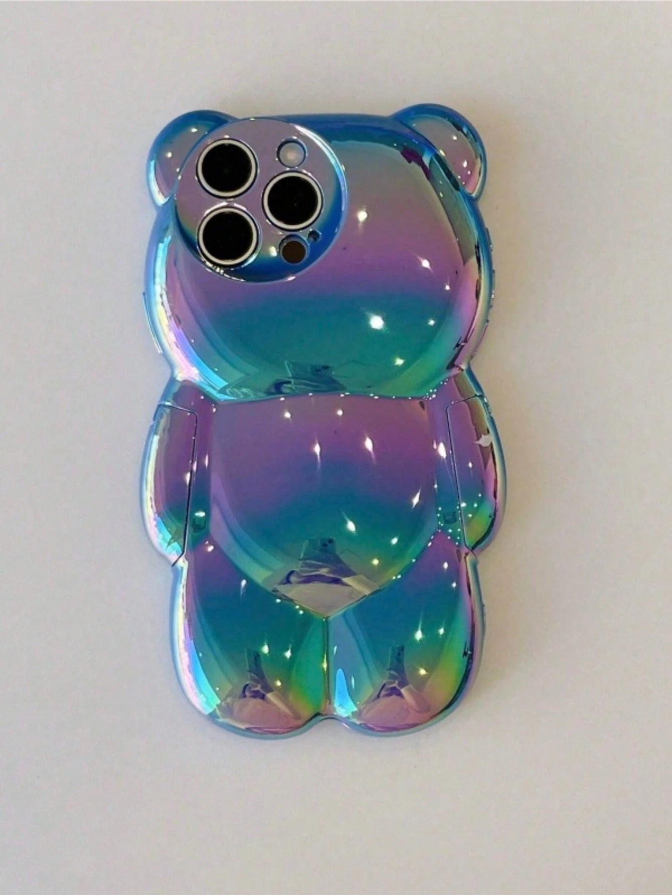 Cute Holographic 3D Bear Design Phone Case Compatible With Iphone 14 Pro Max, IPhone 13, 12Pro, 11 Waterproof Shockproof Anti-Fall Scratch Resistant
